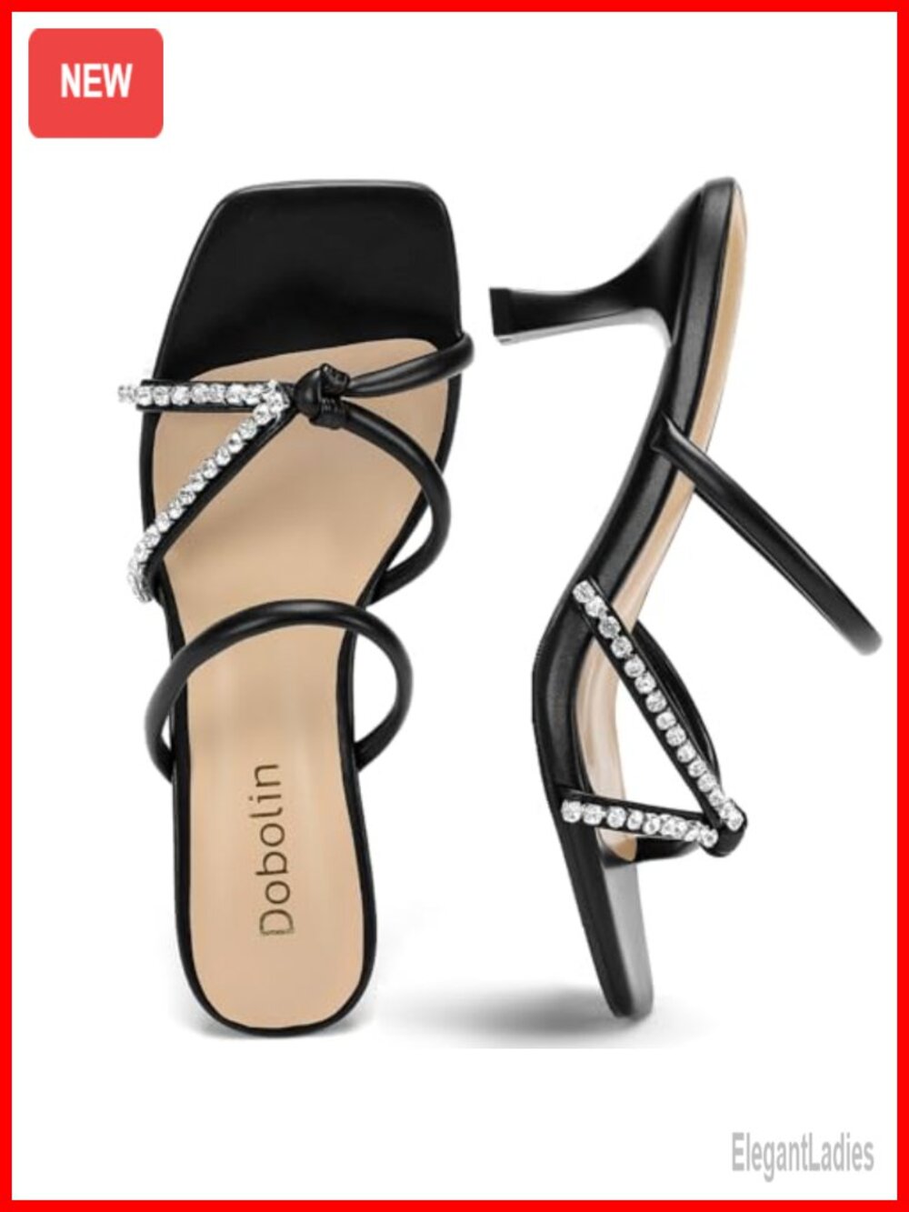 Kitten Heel Sandals Slip On Open Toe Strappy Heels Women